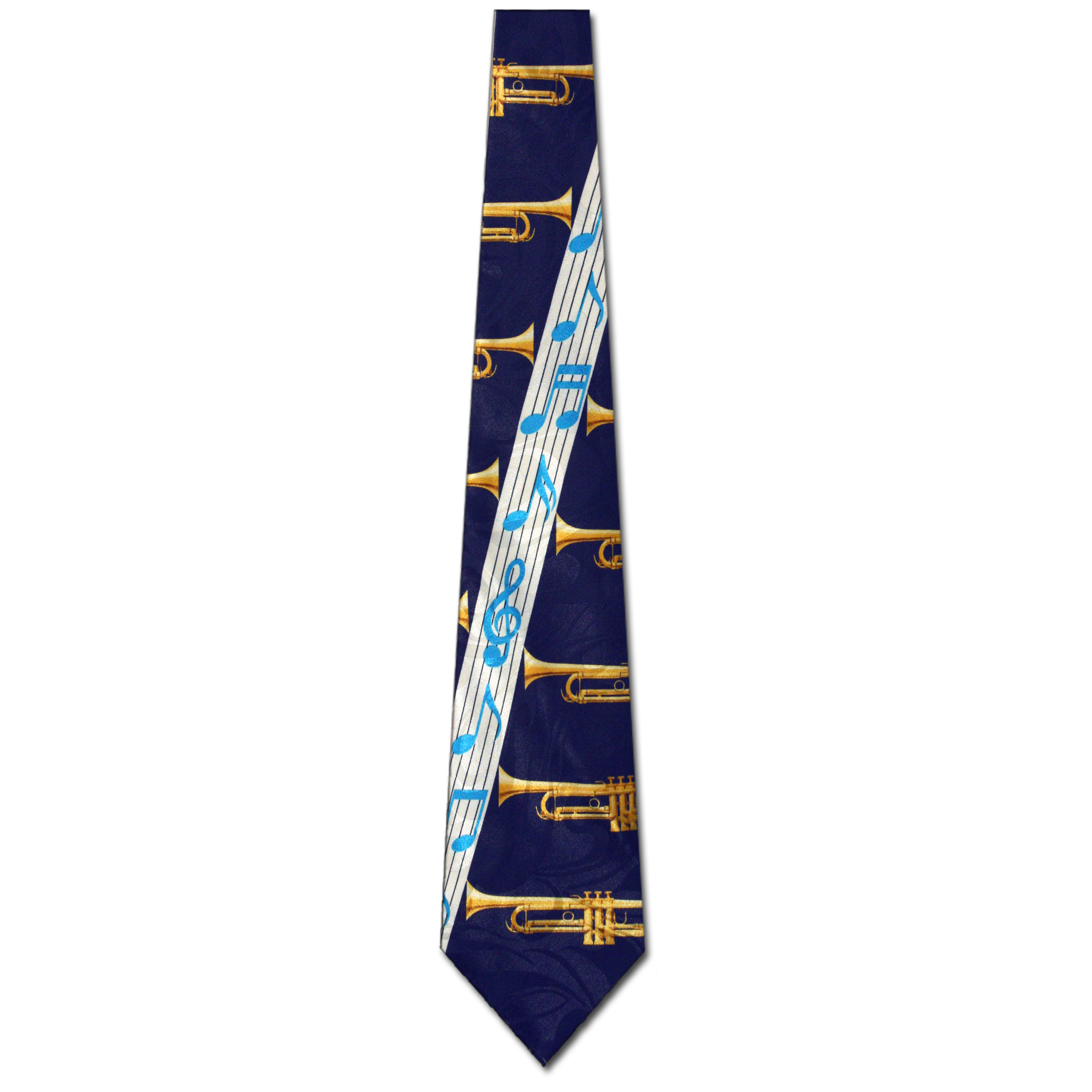 1499-102: Trumpet Ties Musical Notes Necktie Diagonal Navy by Steven Harris at Abcties.com