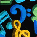 1500-100: Musical Notes Jumble Ties Black Music Note Neckties by Steven Harris