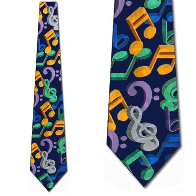 1500-102: Musical Notes Jumble Ties Navy Music Note Neckties by Steven Harris