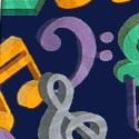 1500-102: Musical Notes Jumble Ties Navy Music Note Neckties by Steven Harris