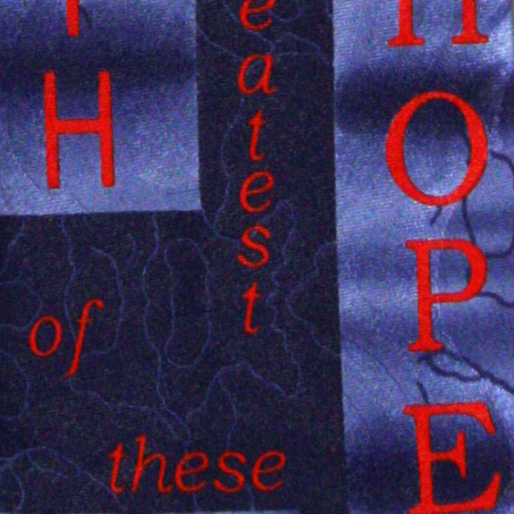 1522-102: Faith Love Hope Tie Inspirational Neckties Navy by Steven Harris at Abcties.com