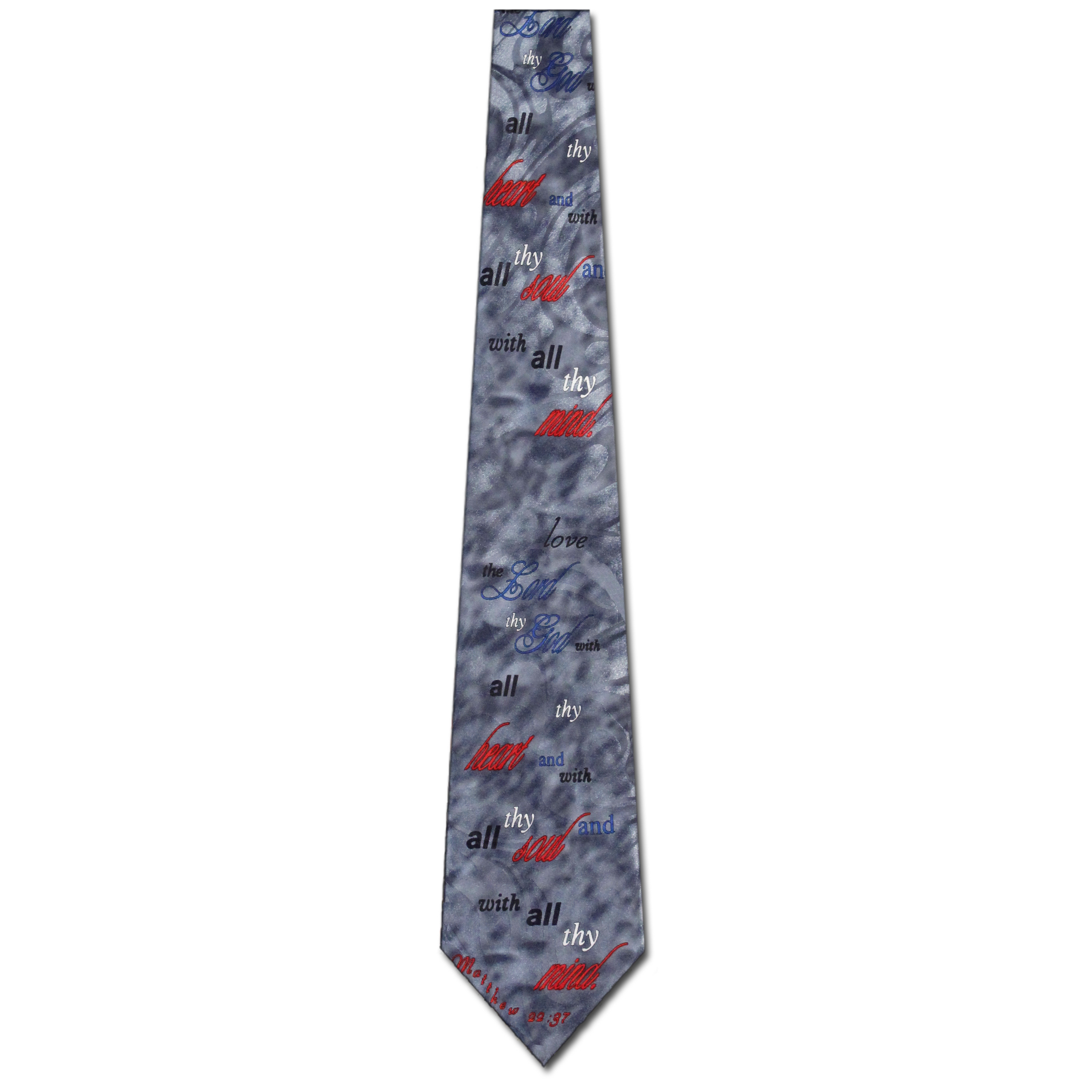 1523-100: Matthew 22 37 Ties Love the Lord Neckties Silver by Steven Harris at Abcties.com
