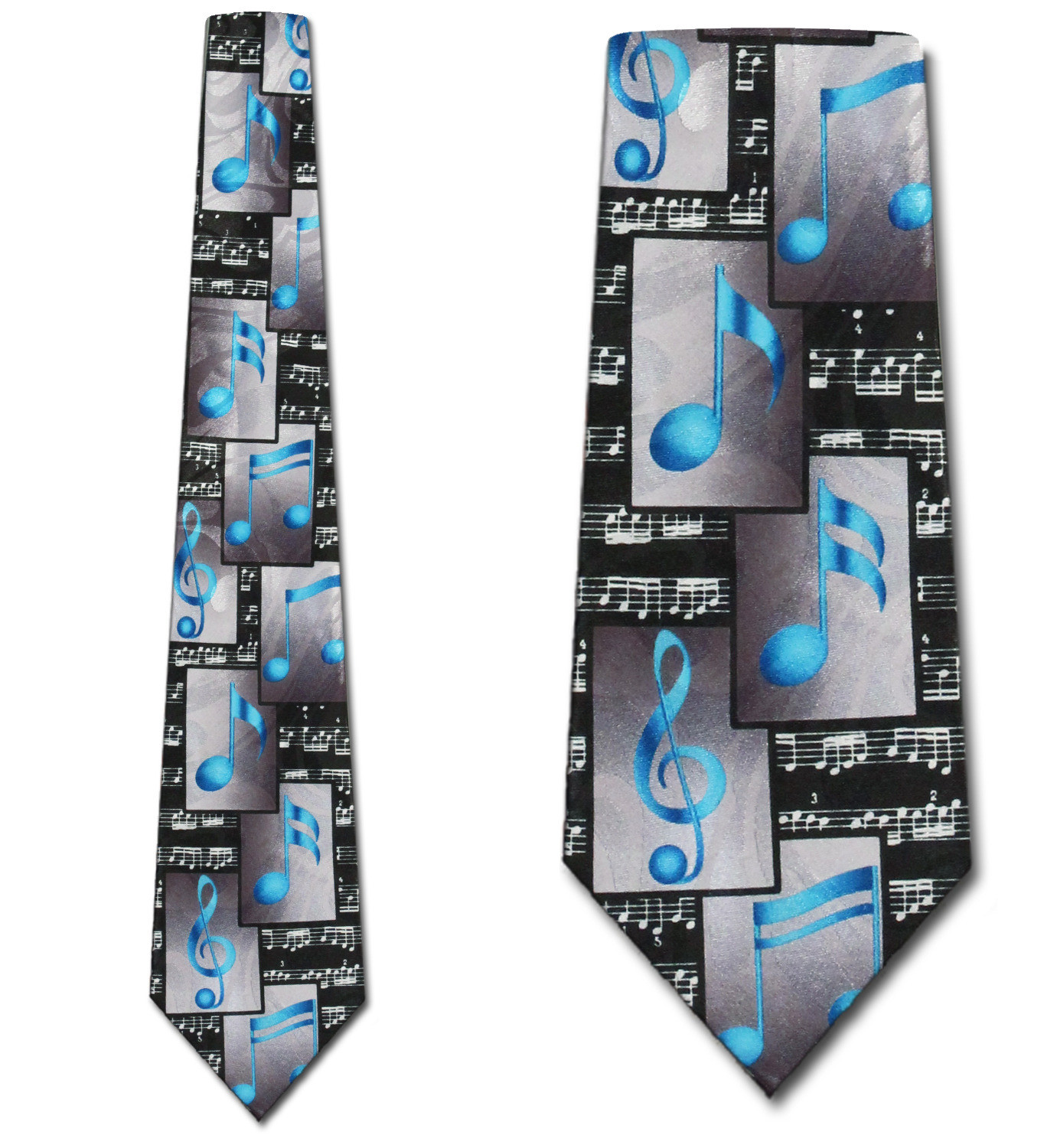 1536-100: Musical Notes Ties Black Sheet Music Neckties by Steven Harris