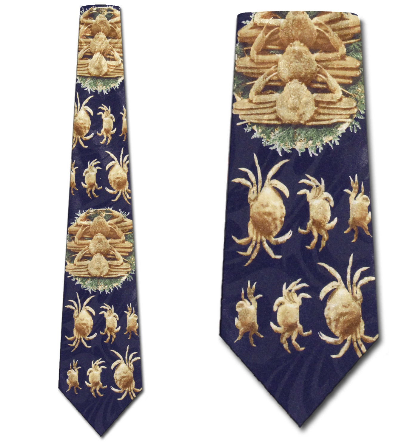 1548-102: Crab Ties Navy Seafood Crabs Necktie by Steven Harris