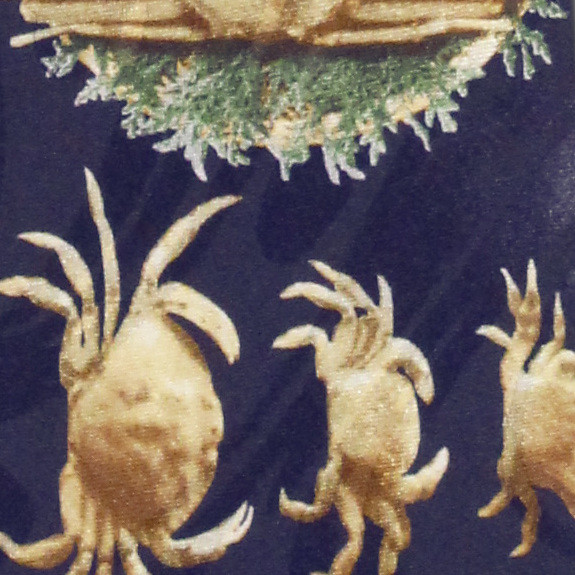 1548-102: Crab Ties Navy Seafood Crabs Necktie by Steven Harris