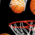 1571-100: Basketballs Swish Tie Black Basketball Net Neckties by Steven Harris