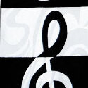 1582-100: G-Clef Ties Black White Clef Neckties by Steven Harris