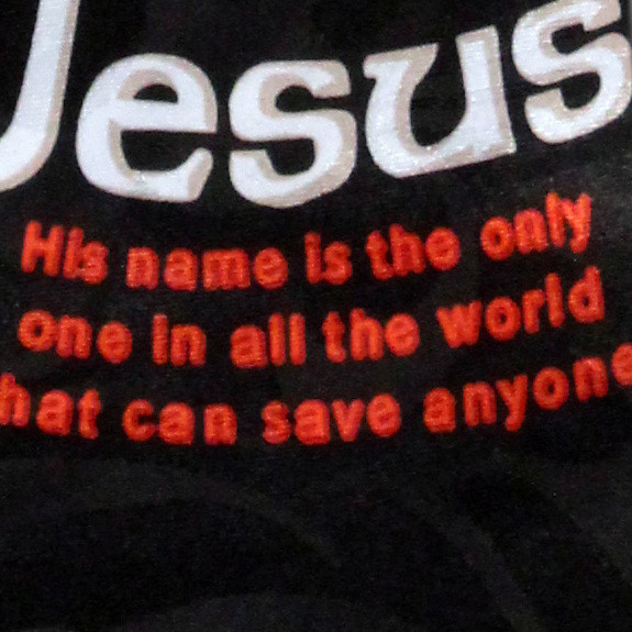 1606-100: Jesus Ties Cross Saves Anyone Neckties Black by Steven Harris at Abcties.com