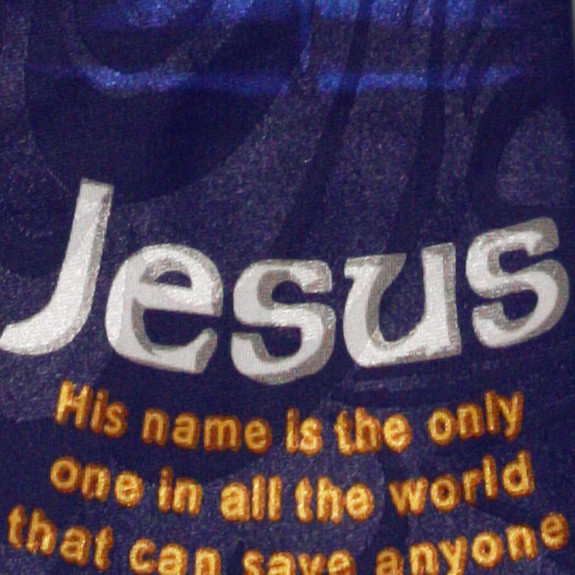1606-102: Jesus Ties Cross Saves Anyone Neckties Navy by Steven Harris at Abcties.com