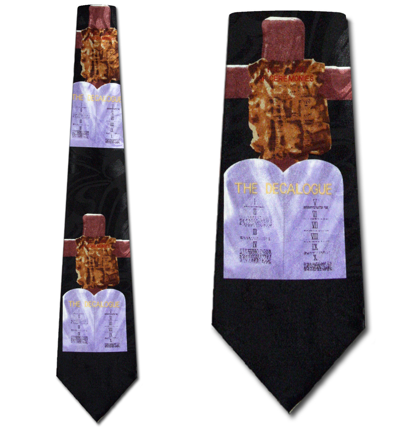 1611-100: Ten Commandments Tie Religious Neckties Black by Steven Harris at Abcties.com