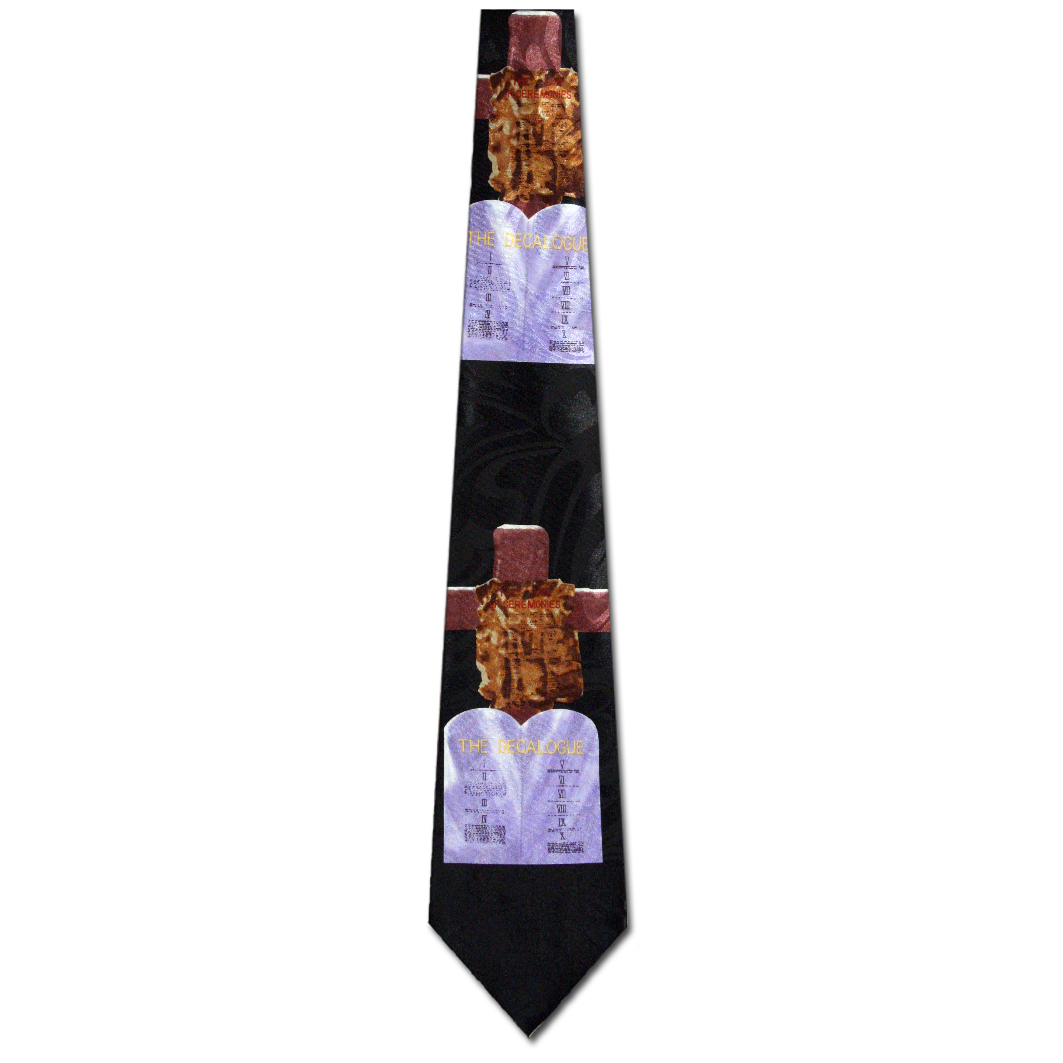 1611-100: Ten Commandments Tie Religious Neckties Black by Steven Harris at Abcties.com