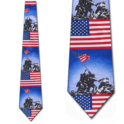 1623-102: US Flag Ties Iwo Jima Monument Neckties by Steven Harris