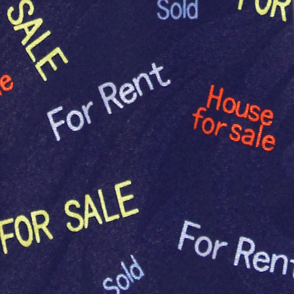 1625-102: Real Estate Ties Navy Home House For Sale Neckties by Steven Harris