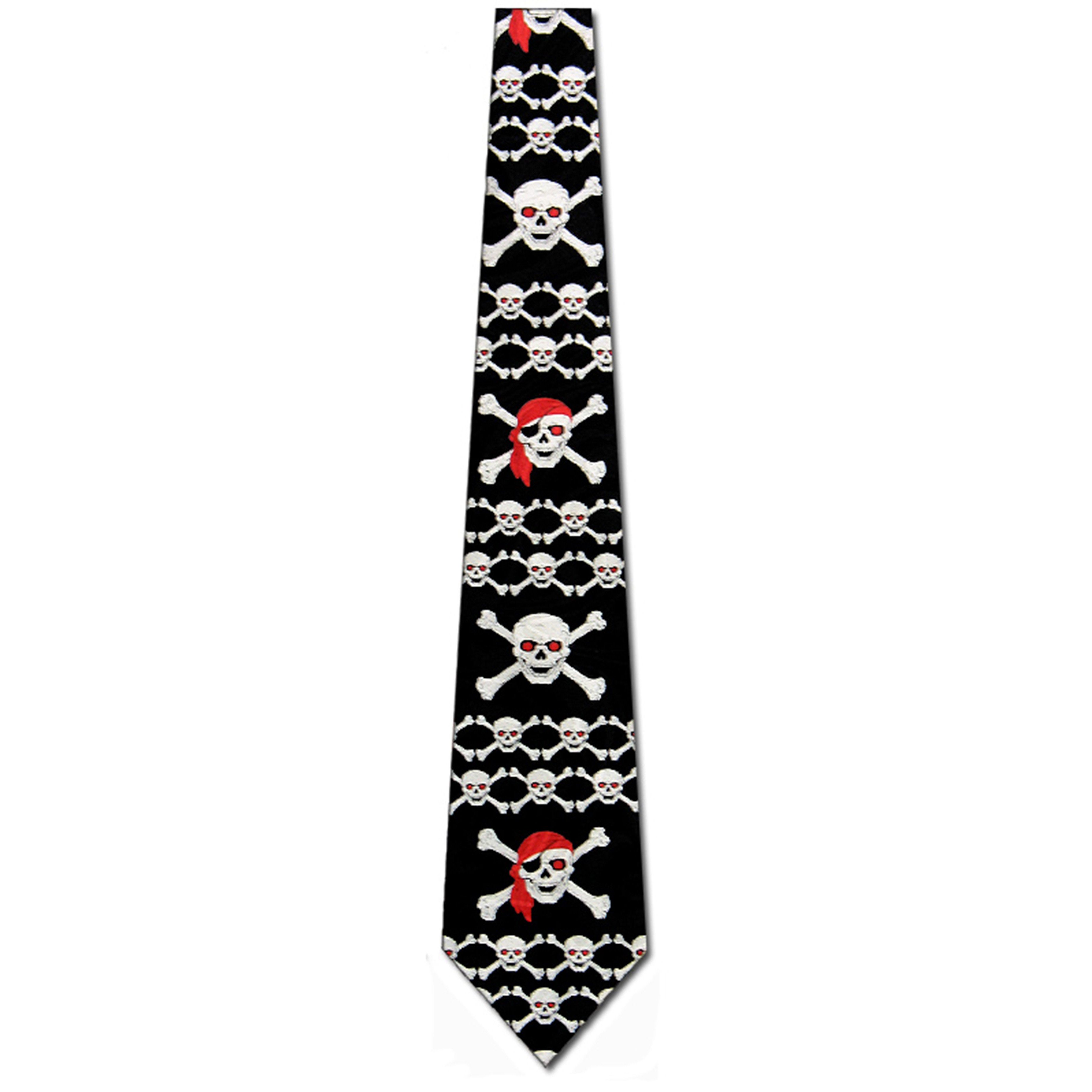 1628-100: Skull and Cross Bones Ties Skeleton Pirate Neckties Black by Steven Harris at Abcties.com