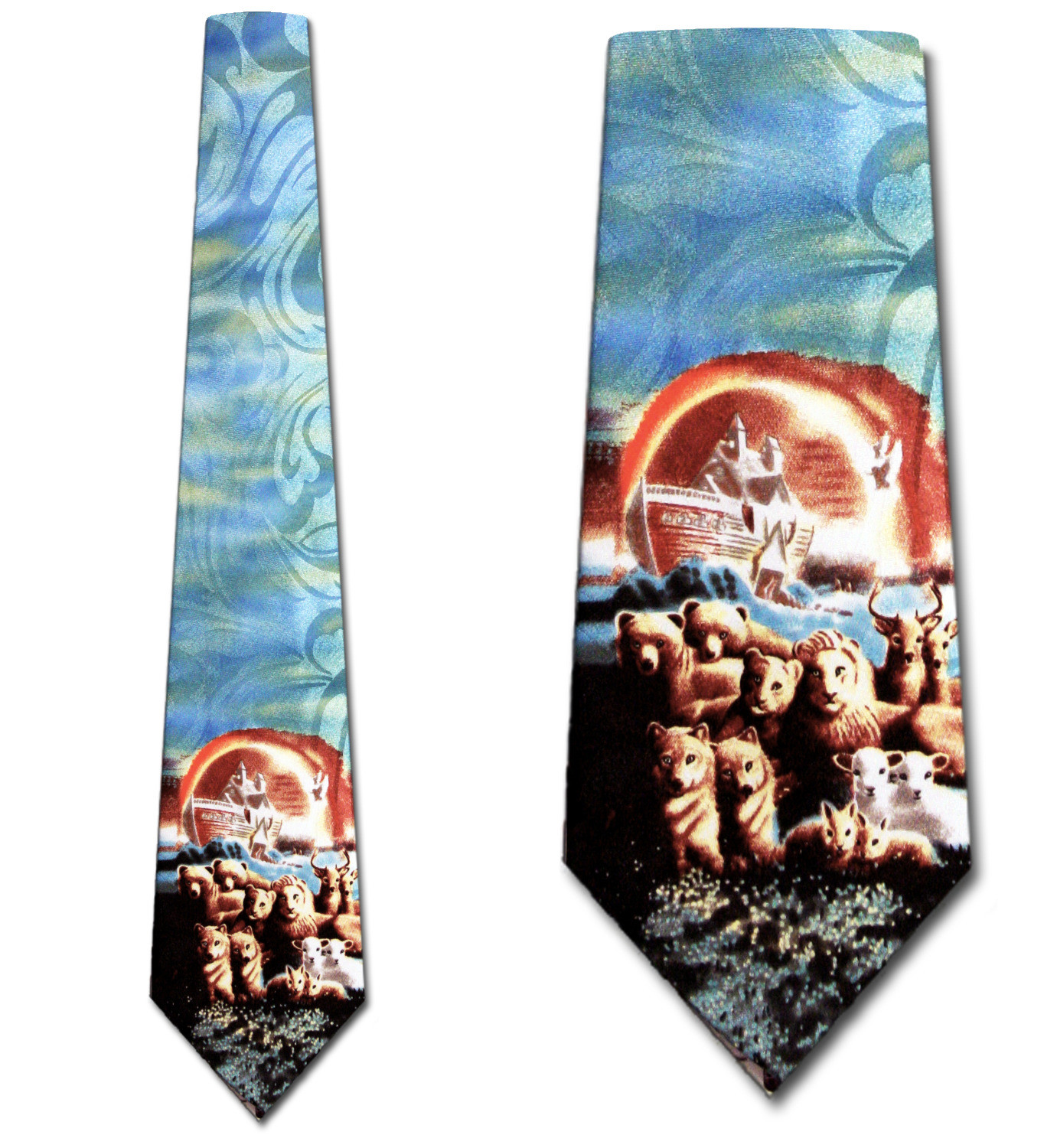 1633-102: Noahs Ark Neckties Animal Ties Blue by Steven Harris at Abcties.com