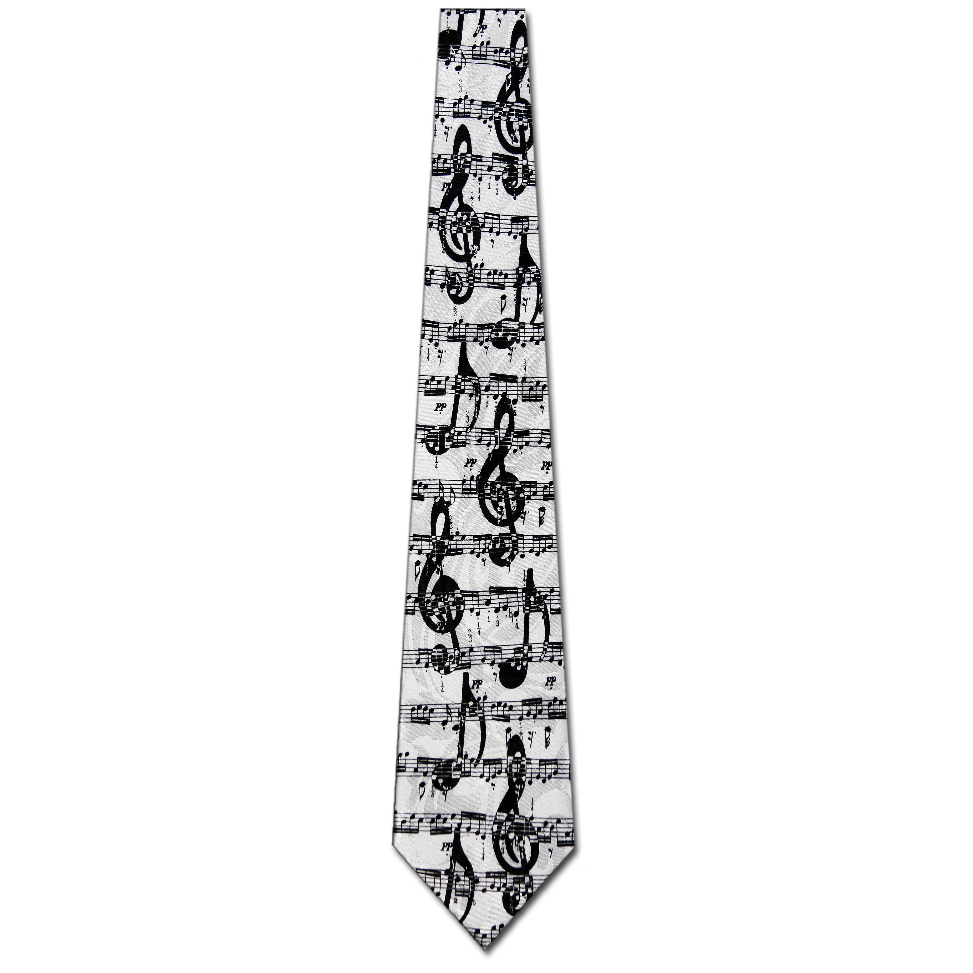 1641-100: Sheet Music Ties White Musical Note Neckties by Steven Harris at Abcties.com