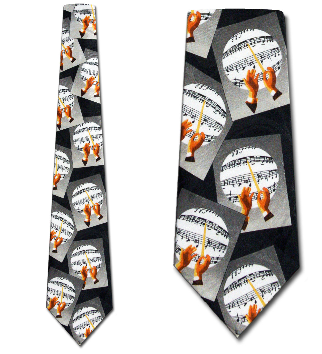 1642-100: Music Conductor Neckties Sheet Music Ties Black by Steven Harris at Abcties.com