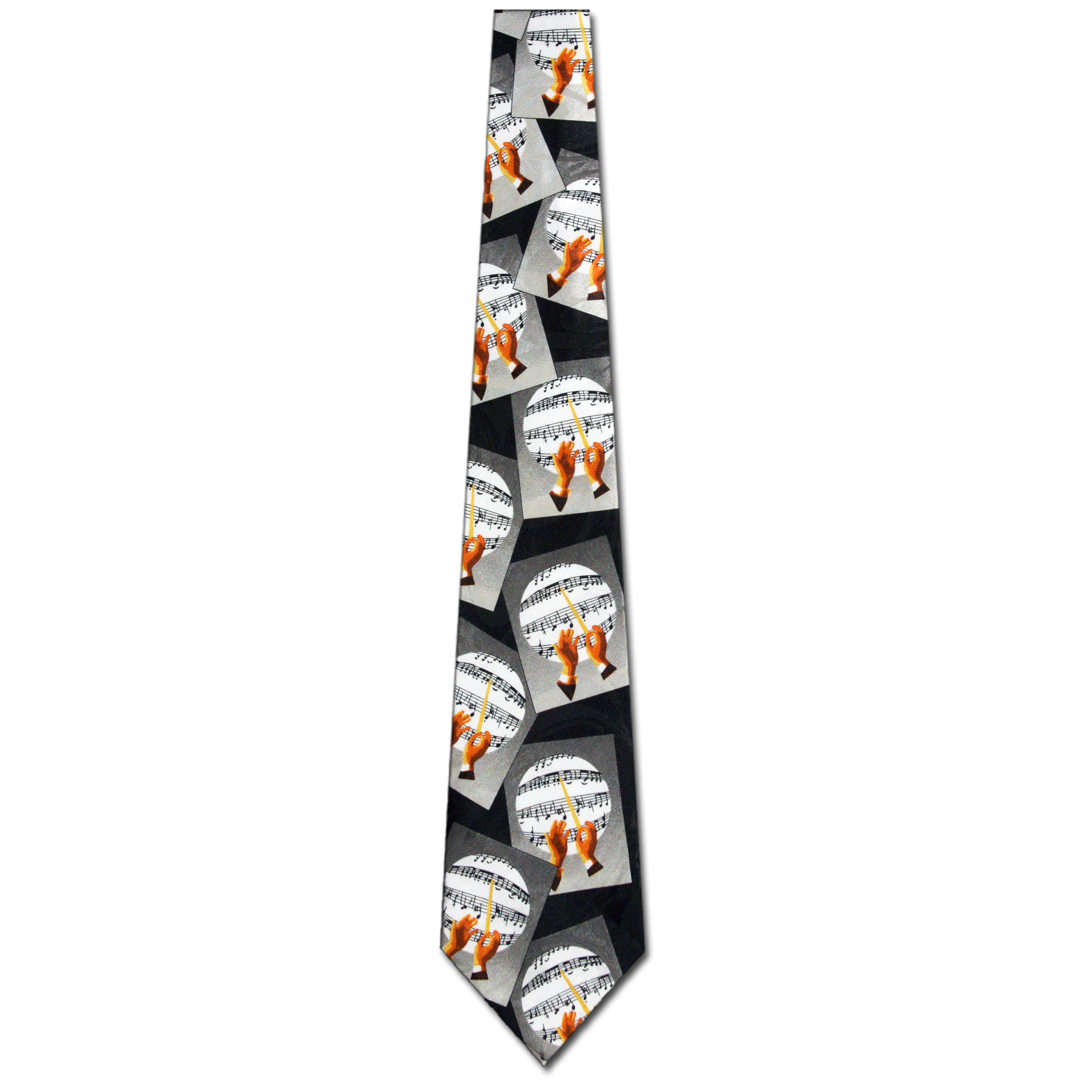 1642-100: Music Conductor Neckties Sheet Music Ties Black by Steven Harris at Abcties.com