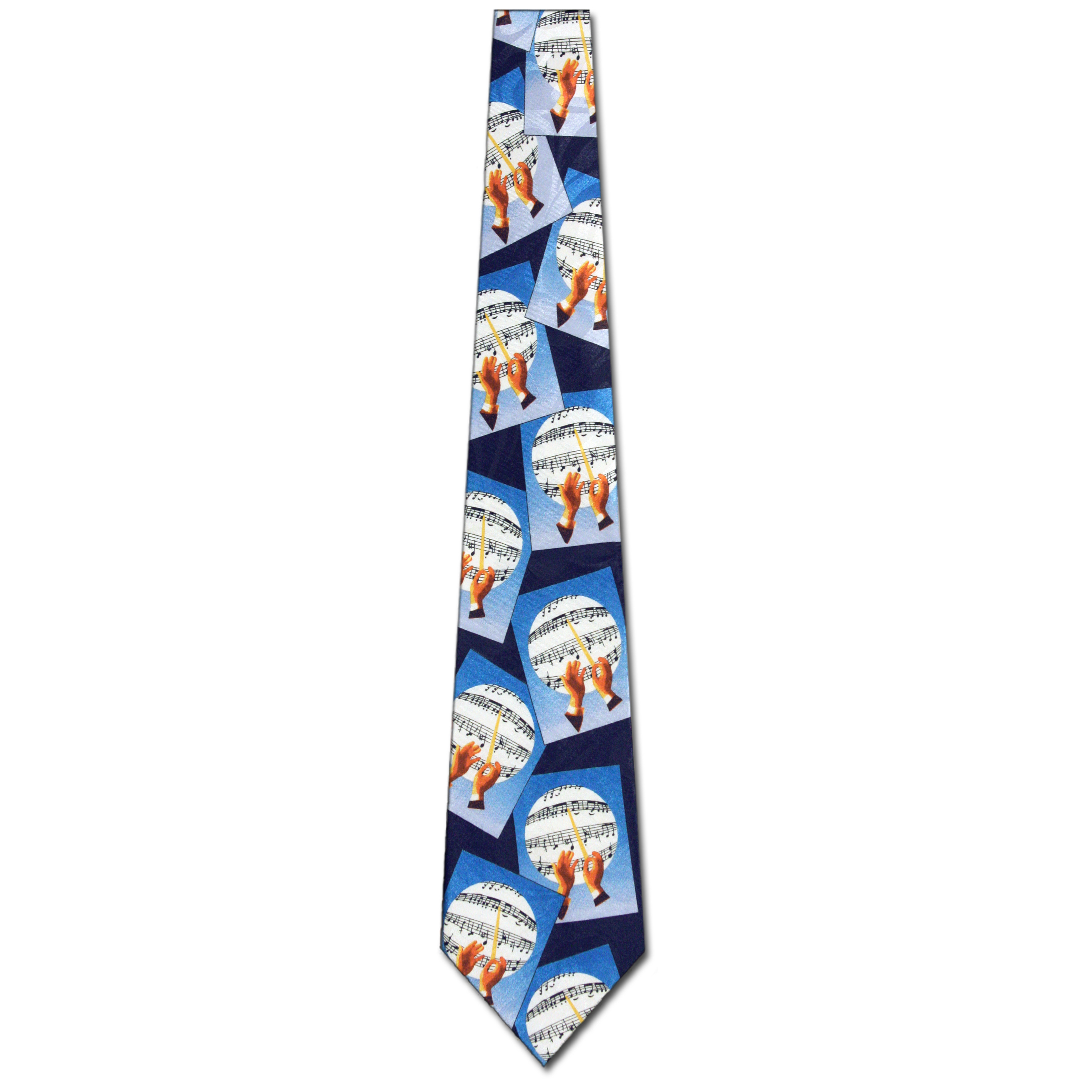 1642-102: Music Conductor Neckties Sheet Music Ties Navy by Steven Harris at Abcties.com