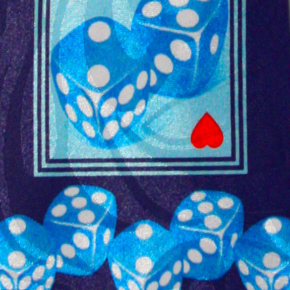 1645-102: Dice Ties Gambling Playing Card Neckties Navy by Steven Harris