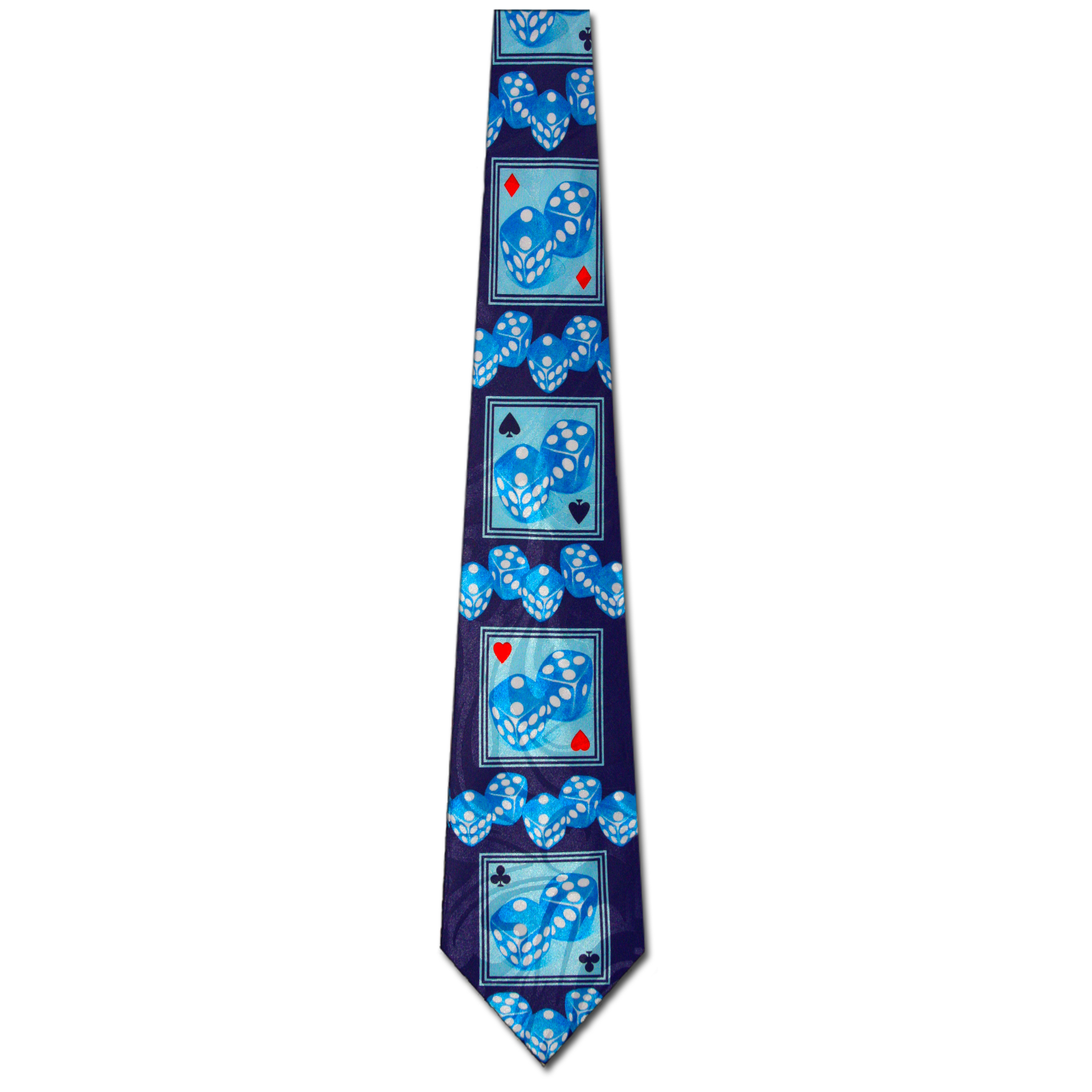 1645-102: Dice Ties Gambling Playing Card Neckties Navy by Steven Harris at Abcties.com
