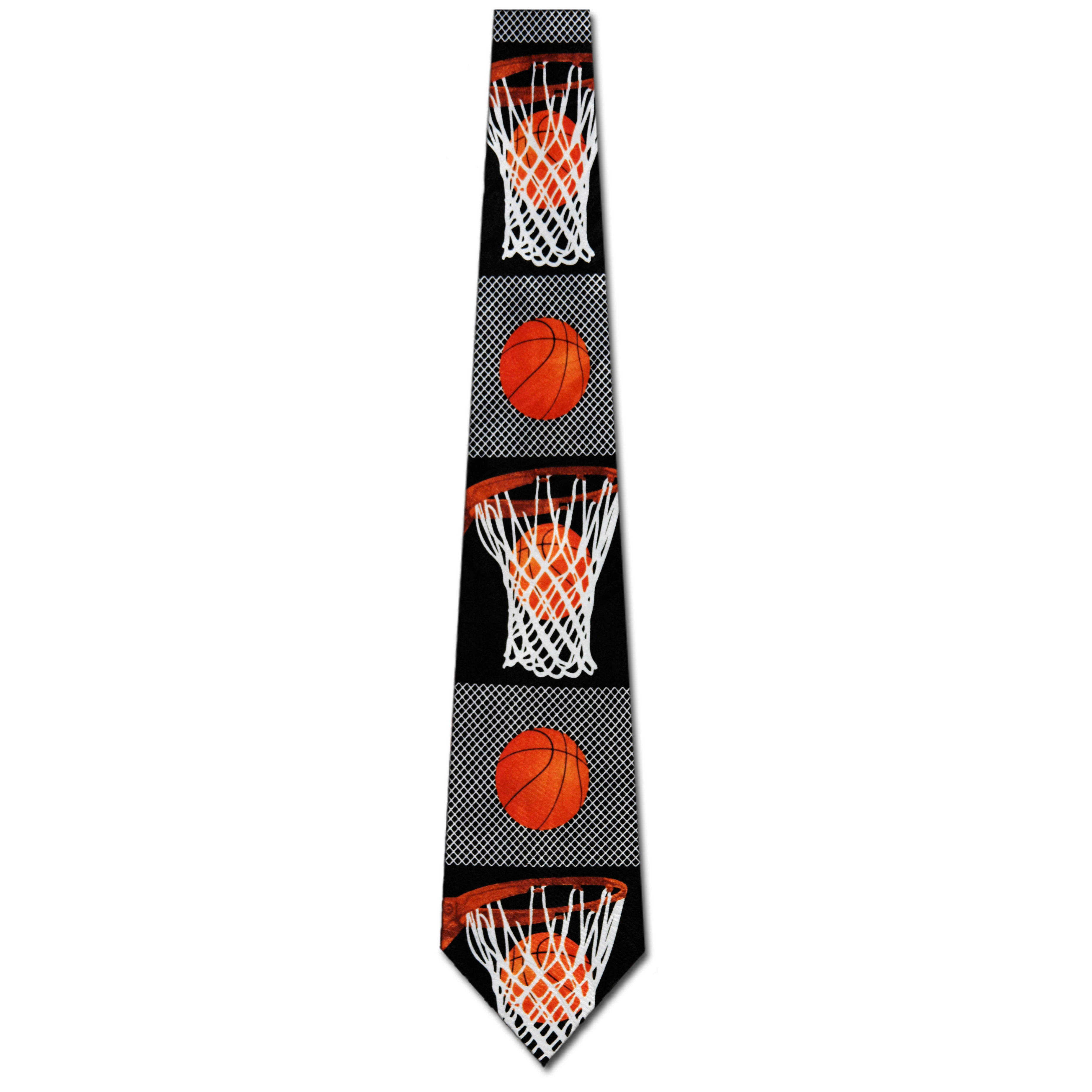 1646-100: Big Basketball Net Ties Black Basket Balls Necktie by Steven Harris at Abcties.com