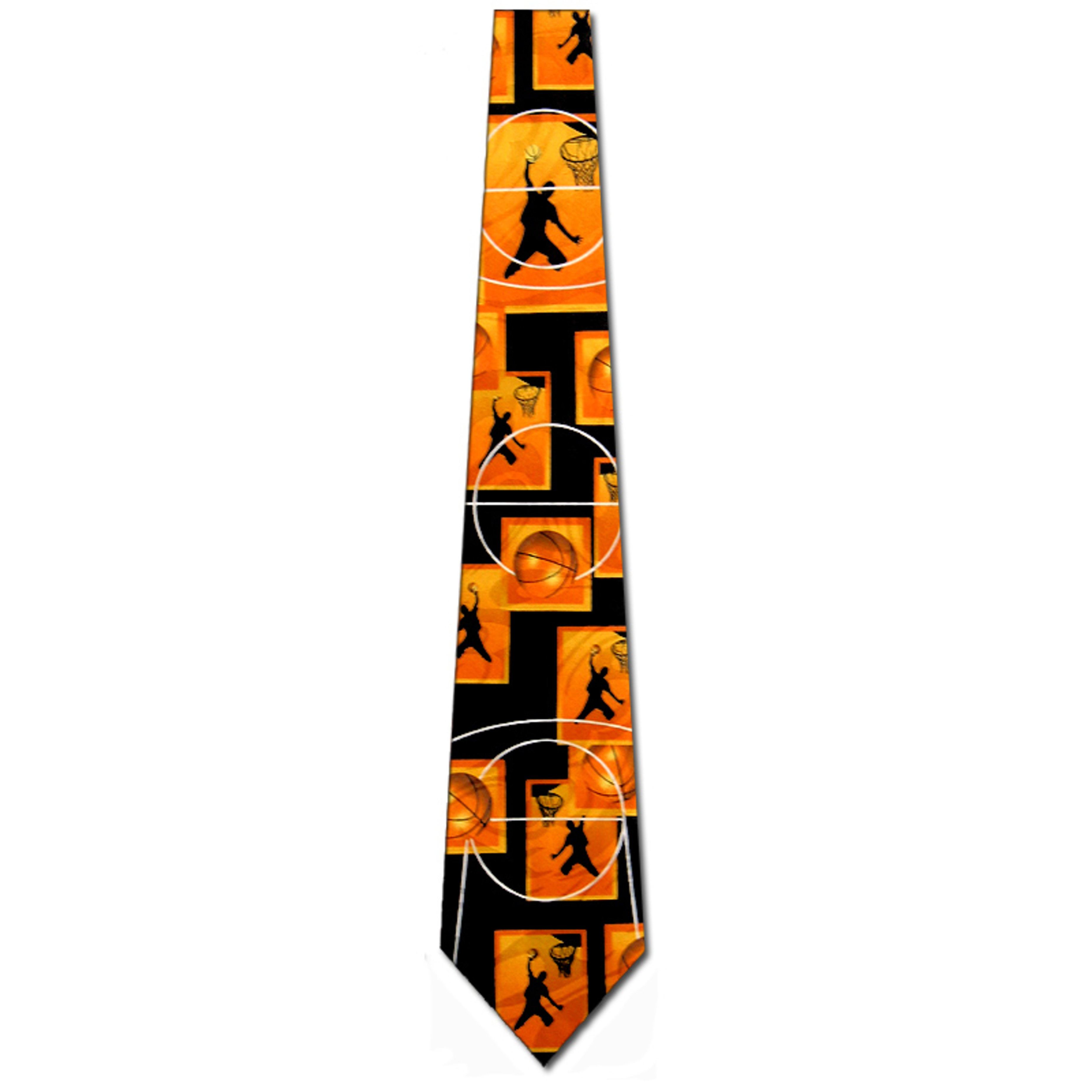 1647-100: Basketball Panels Tie Black Basket Balls Neckties by Steven Harris at Abcties.com