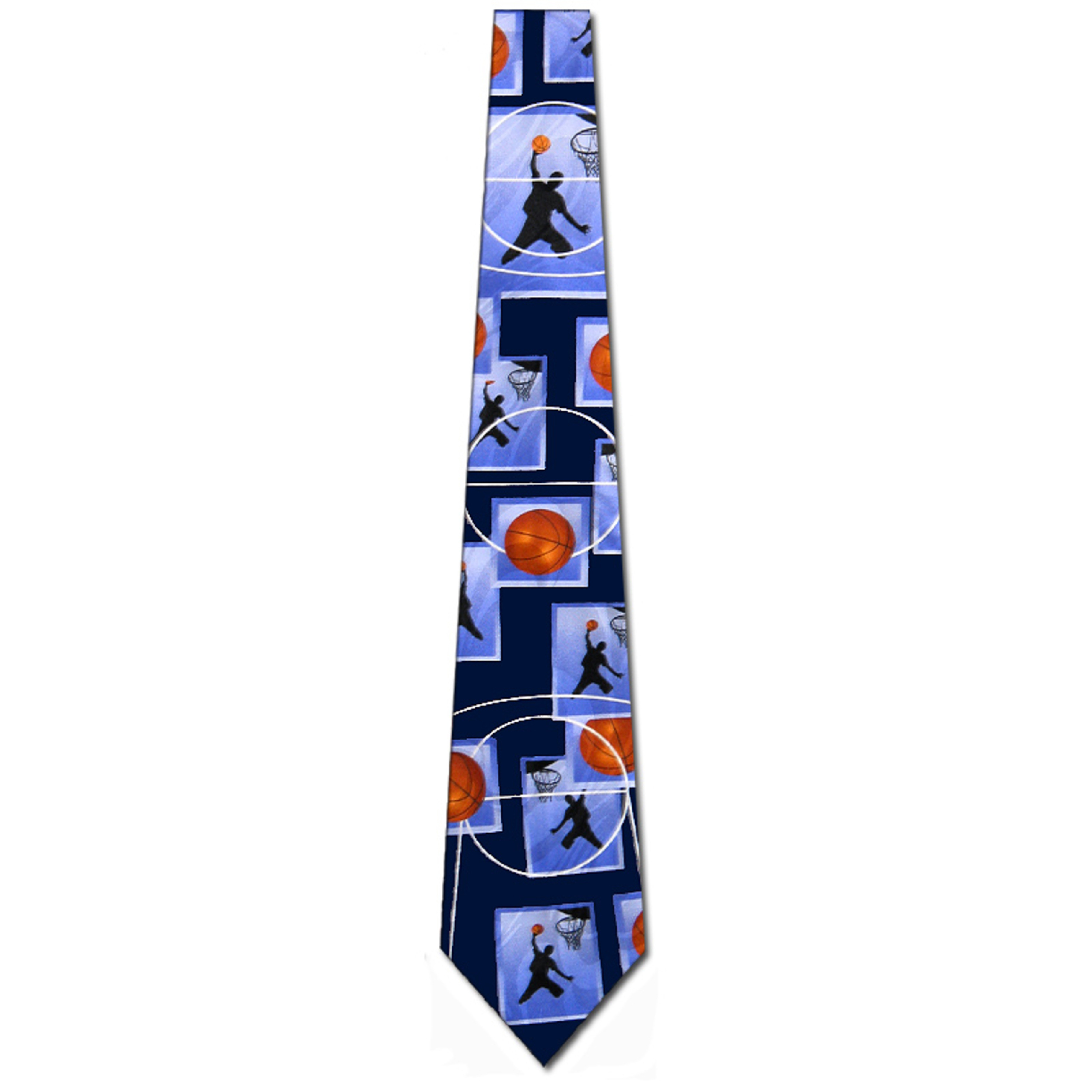 1647-102: Basketball Panels Tie Navy Basket Balls Neckties by Steven Harris at Abcties.com
