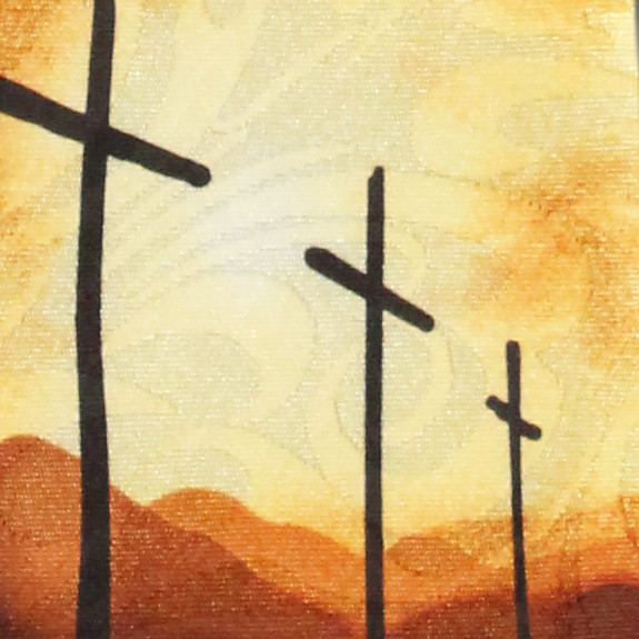 1659-100: Crosses and Mountains Necktie Inspirational Religious Ties Black by Steven Harris