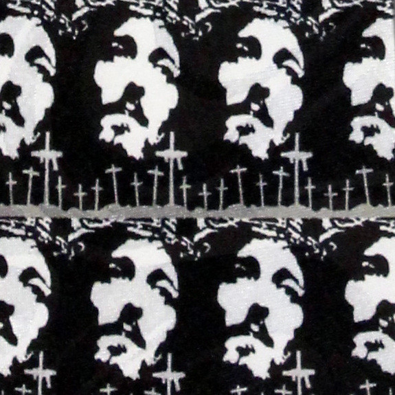 1660-100: Faces of Jesus Tie Crosses Crucifixion Neckties Black by Steven Harris at Abcties.com