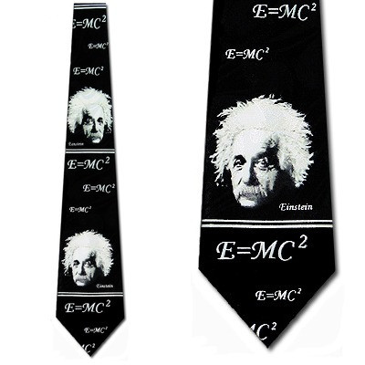 1667-100: Einstein Ties Black Science Neckties by Steven Harris