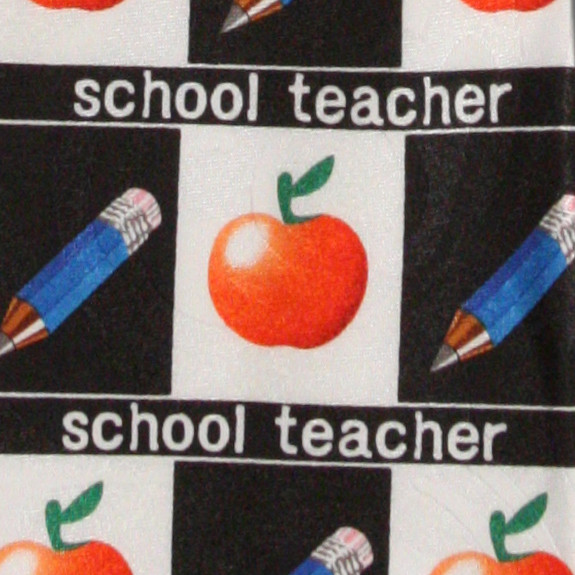 1670-100: Teacher Ties Apple Pencil Neckties Black by Steven Harris