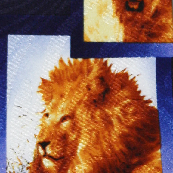 1675-102: Lion Ties Panel Neckties Navy by Steven Harris