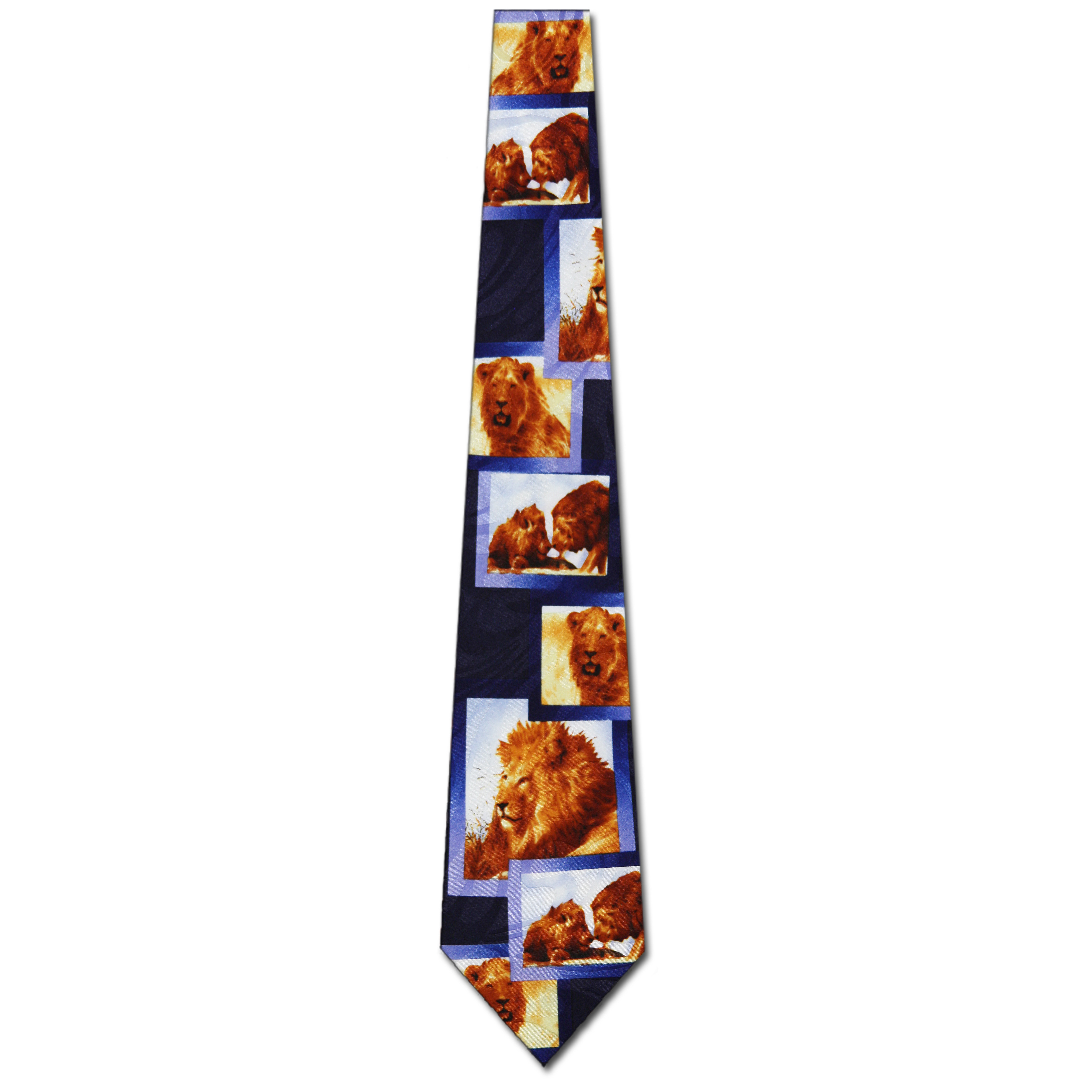 1675-102: Lion Ties Panel Neckties Navy by Steven Harris at Abcties.com