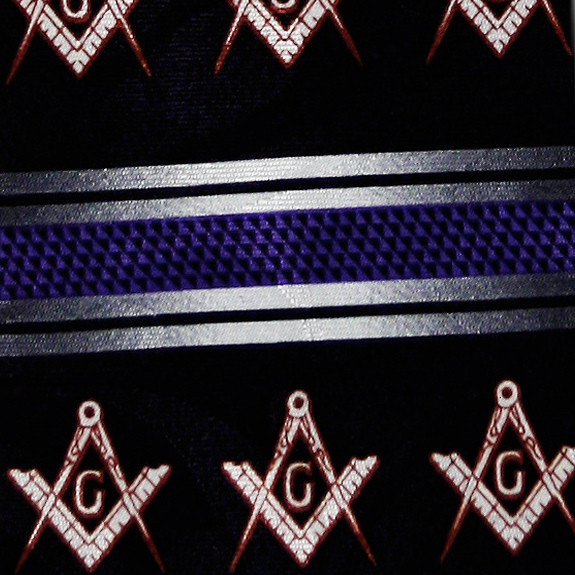 1681-100: Mason Ties Black Stripe Masons Necktie by Steven Harris