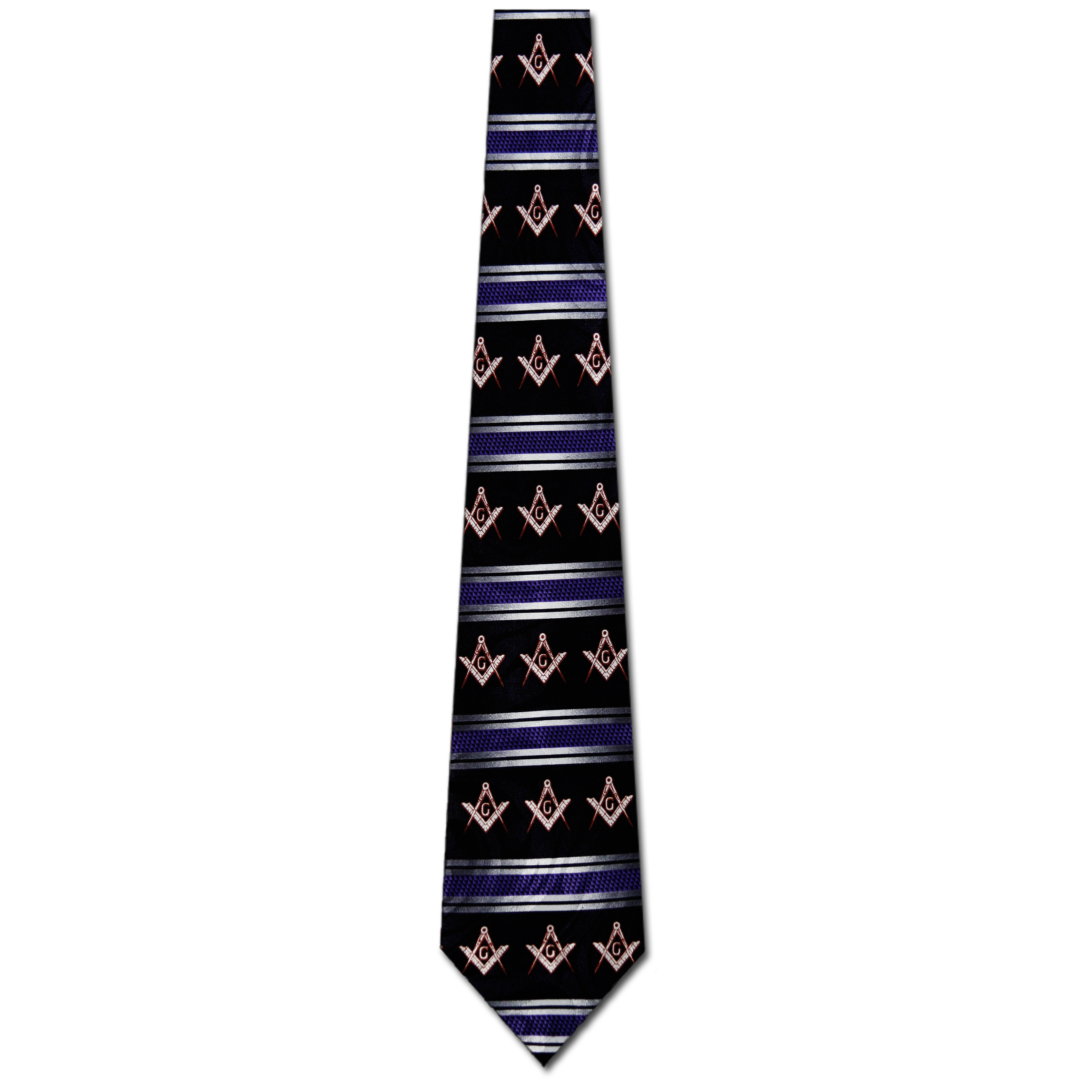 1681-100: Mason Ties Black Stripe Masons Necktie by Steven Harris at Abcties.com