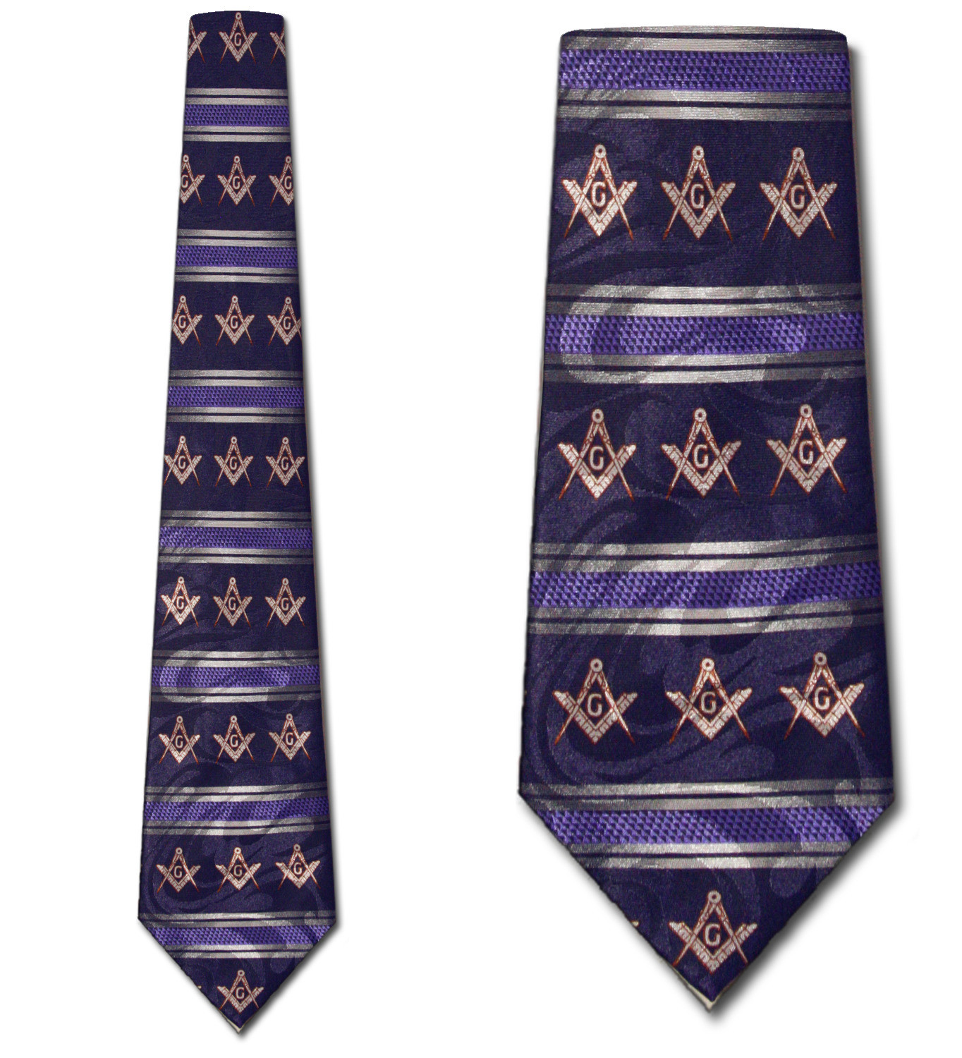 1681-102: Mason Ties Navy Stripe Masons Necktie by Steven Harris