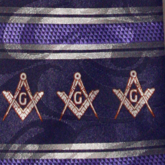 1681-102: Mason Ties Navy Stripe Masons Necktie by Steven Harris
