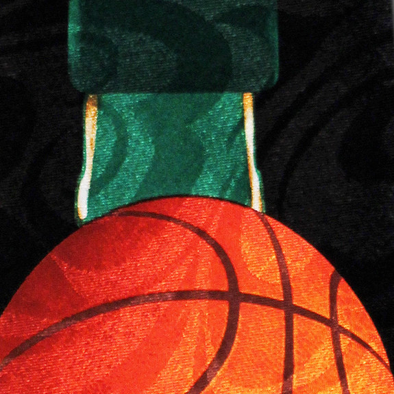 1683-100: Basketball Ties Court and Hoops Neckties Black by Steven Harris