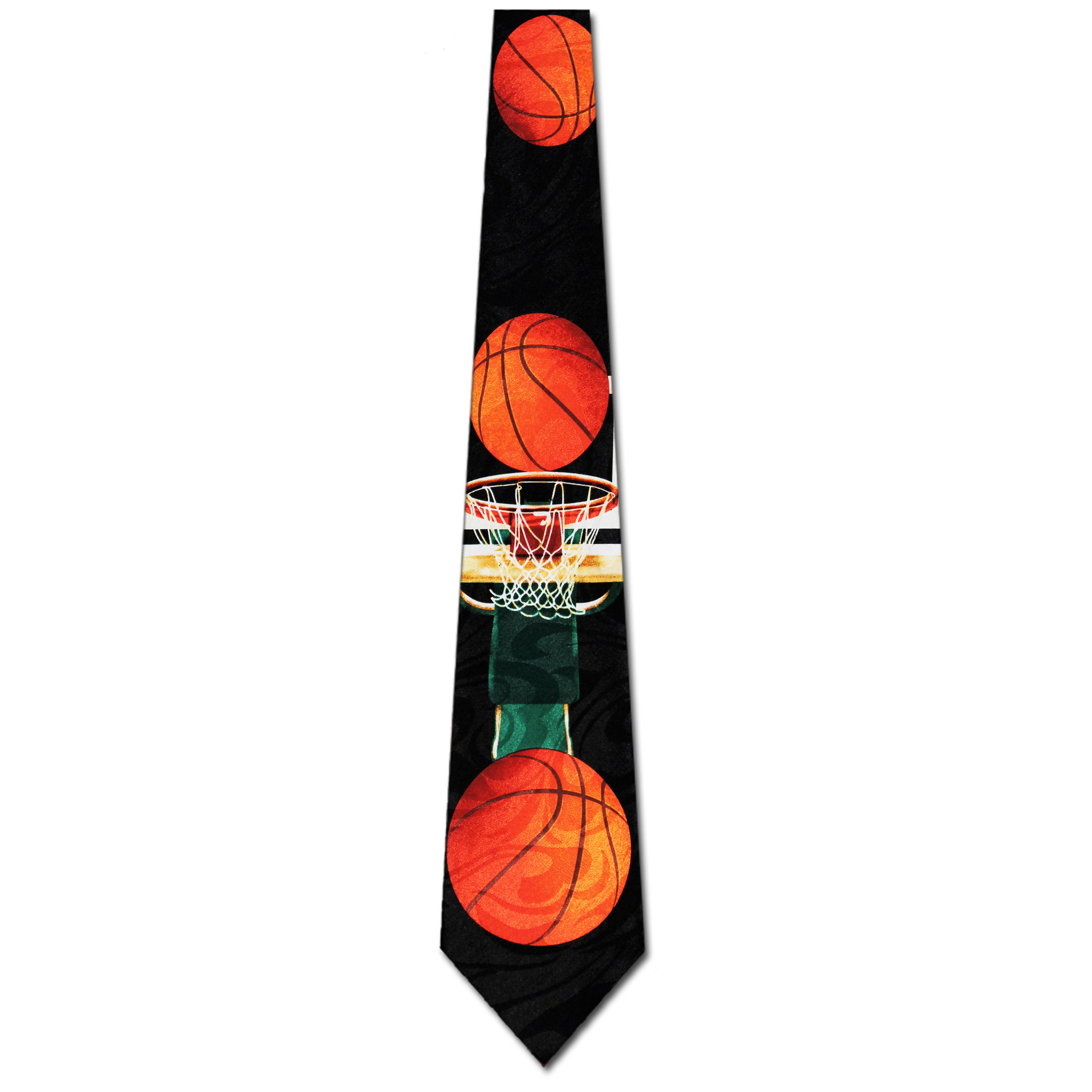1683-100: Basketball Ties Court and Hoops Neckties Black by Steven Harris at Abcties.com