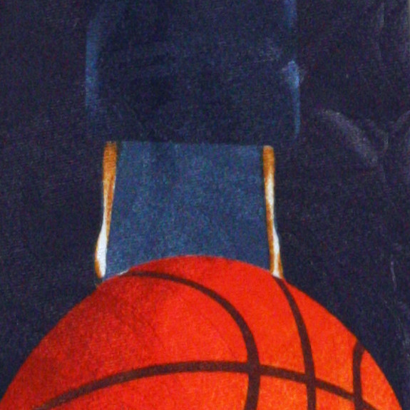 1683-102: Basketball Ties Court and Hoops Neckties Navy by Steven Harris