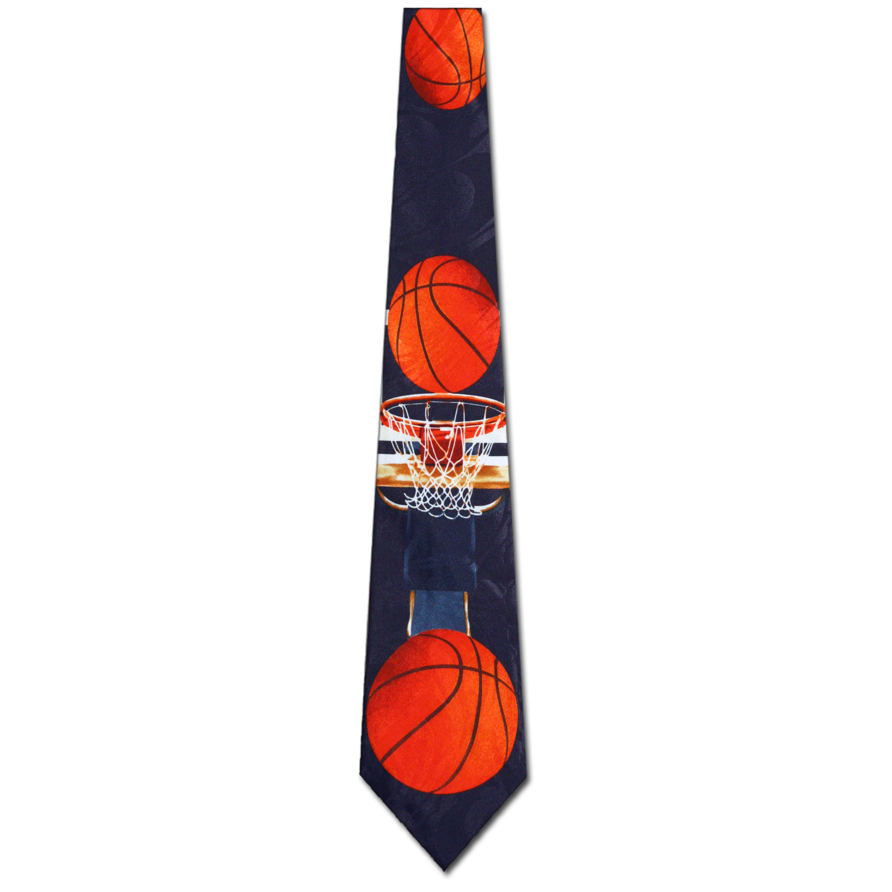 1683-102: Basketball Ties Court and Hoops Neckties Navy by Steven Harris at Abcties.com