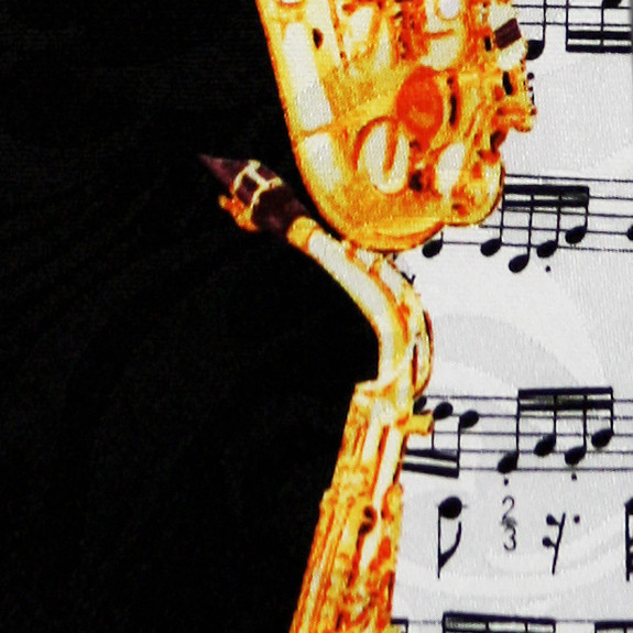 1686-100: Saxophone Ties Black White Sheet Music Neckties by Steven Harris