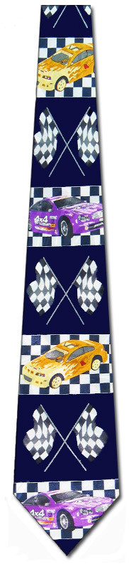 1695-102: Race Car Ties Navy NASCAR Racing Neckties by Steven Harris