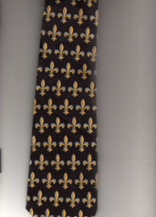 1696-100: Mini Fleur De Lis Ties NOLA New Orleans Neckties Black by Steven Harris