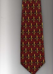 1696-104: Mini Fleur De Lis Ties NOLA New Orleans Neckties Burgundy by Steven Harris