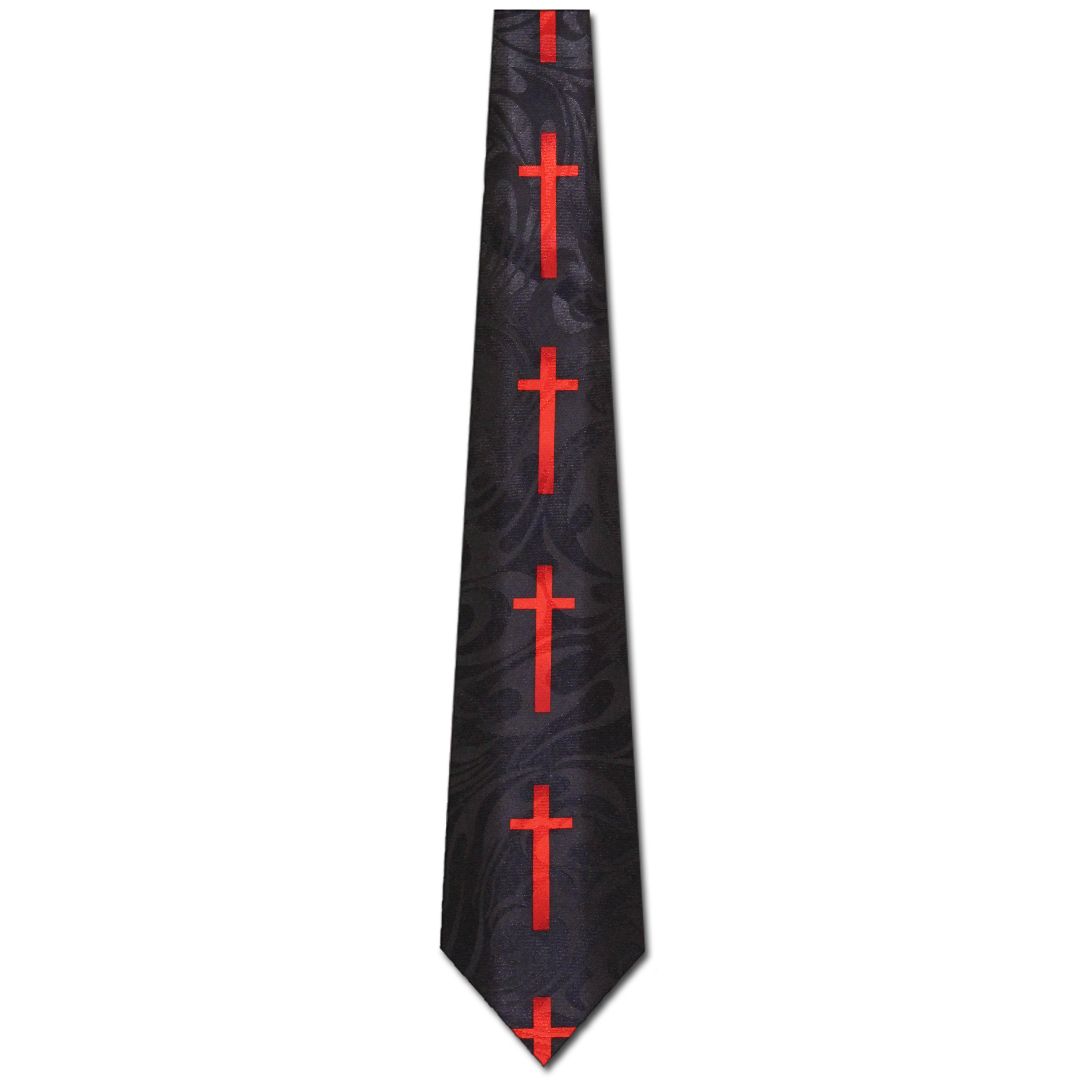 1699-100: Cross Vertical Stripe Necktie Church Ties Black by Steven Harris at Abcties.com