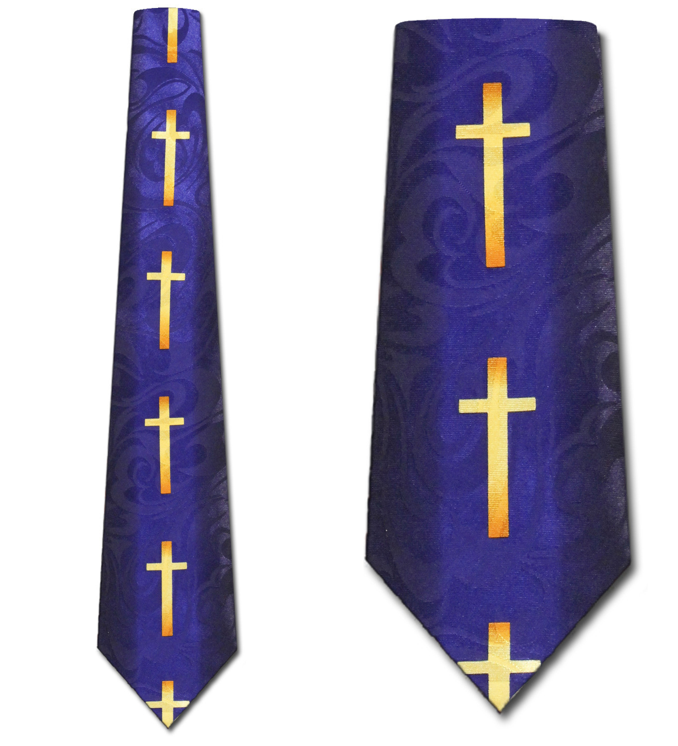 1699-102: Cross Vertical Stripe Necktie Church Ties Navy by Steven Harris