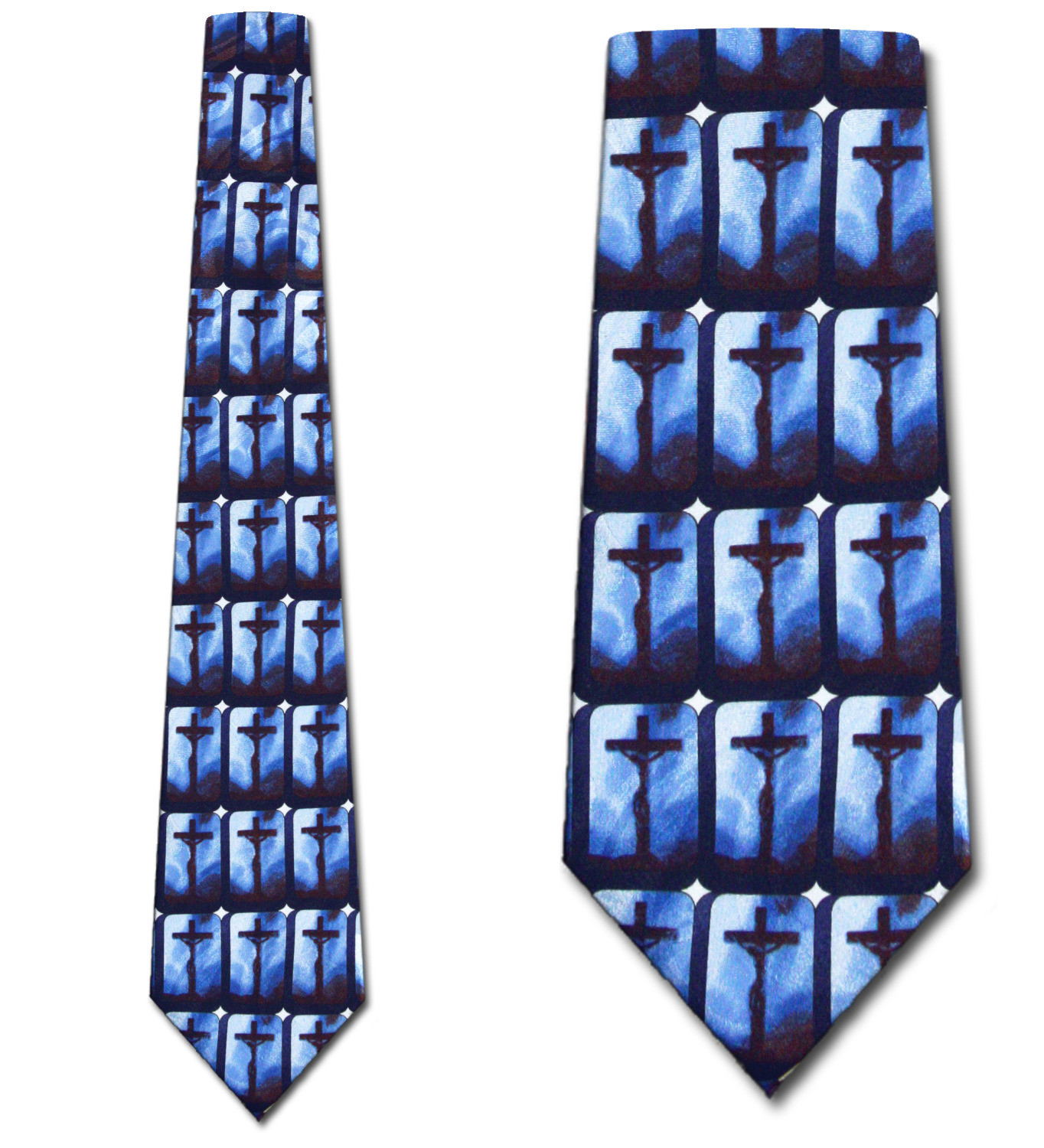 1700-102: Crucifixion Ties Jesus Neckties Repeat Navy by Steven Harris at Abcties.com