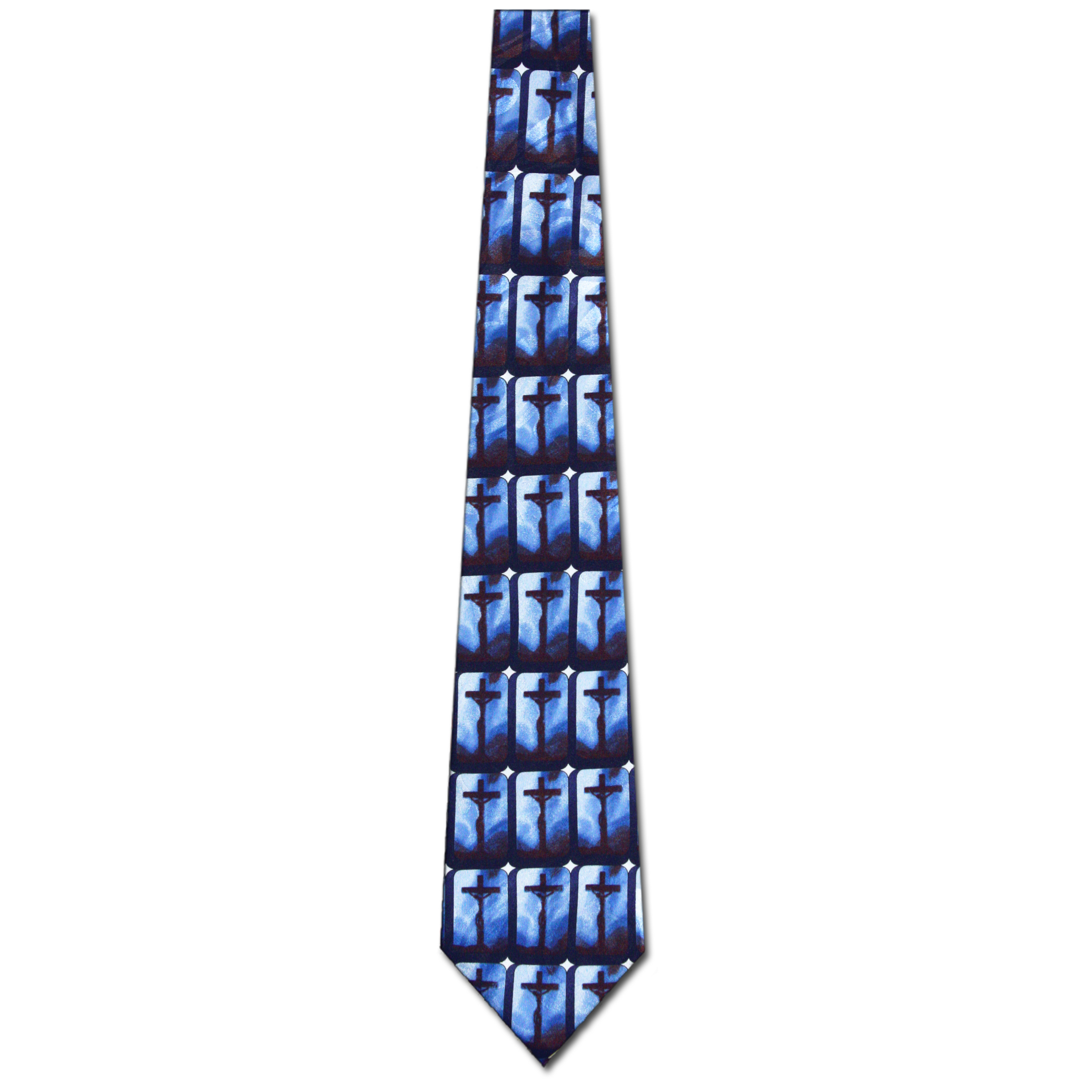1700-102: Crucifixion Ties Jesus Neckties Repeat Navy by Steven Harris at Abcties.com
